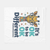 Autisme Bewustzijn Giraffe Het Is OK Om Verschille Fleece Deken (Voorkant (Horizontaal))