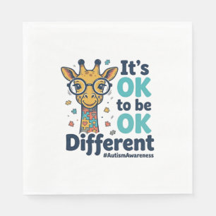 Autisme Bewustzijn Giraffe Het Is OK Om Verschille Servet