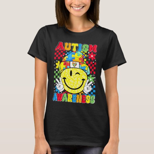 autisme bewustzijn glimlach t-shirt (Voorkant)