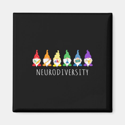 Autisme Bewustzijn Gnoom Neurodiversiteit Geschenk Magneet (Voorkant)