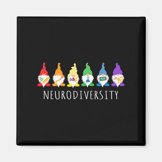 Autisme Bewustzijn Gnoom Neurodiversiteit Geschenk Magneet (Voorkant)