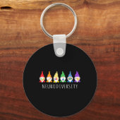 Autisme Bewustzijn Gnoom Neurodiversiteit Geschenk Sleutelhanger (Voorkant)