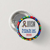 Autisme Bewustzijn grappig Ronde Button 3,2 Cm (Voorkant /achterkant)