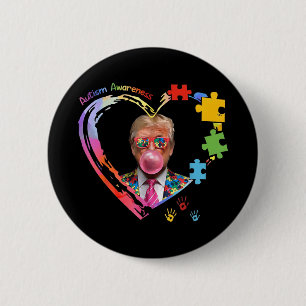 Autisme Bewustzijn Grappig Trump Steun Autistisch Ronde Button 5,7 Cm