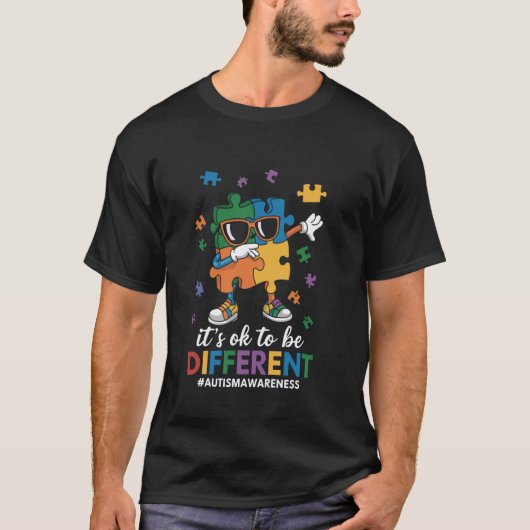 Autisme Bewustzijn Grappige Dabbing Puzzel Het Is T-shirt (Voorkant)