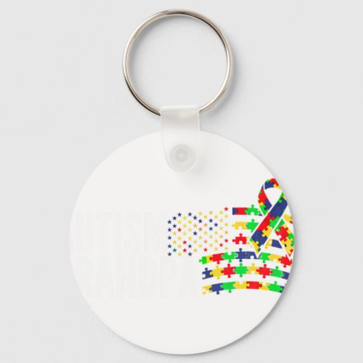 Autisme Bewustzijn Grootouder Sleutelhanger (Voorkant)