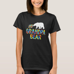 Autisme Bewustzijn Grootvader Beer Puzzel Steun Au T-shirt