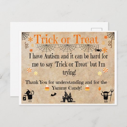 Autisme Bewustzijn Halloween Kaarten (Voorkant / Achterkant)