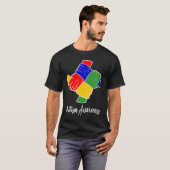 Autisme bewustzijn Handdruk als Puzzelstukken T-shirt (Voorkant volledig)