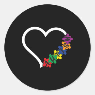 Autisme - bewustzijn Harde Puzzle Piece Support Au Ronde Sticker