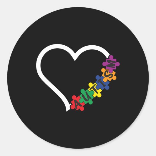 Autisme - bewustzijn Harde Puzzle Piece Support Au Ronde Sticker (Voorkant)