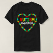 Autisme - bewustzijn Harde Puzzle Piece Support Au T-shirt (Design voorkant)