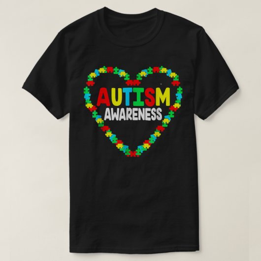 Autisme - bewustzijn Harde Puzzle Piece Support Au T-shirt (Design voorkant)