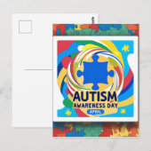Autisme Bewustzijn Hart April maand Briefkaart (Voorkant / Achterkant)
