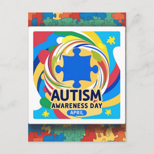 Autisme Bewustzijn Hart April maand Briefkaart (Voorkant)