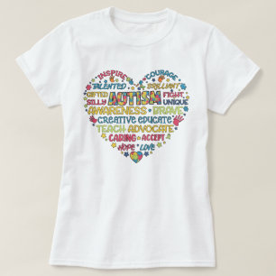 Autisme Bewustzijn Hart Puzzel Stuk Pride T-shirt