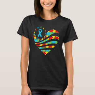 Autisme Bewustzijn Hart Steun Autistische Jongens  T-shirt