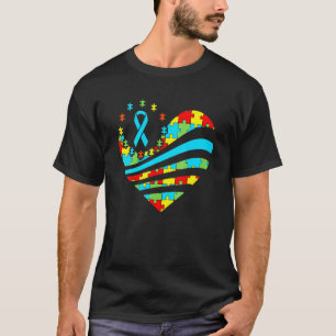 Autisme Bewustzijn Hart Steun Autistische Maand Ki T-shirt