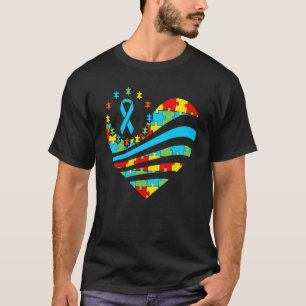 Autisme Bewustzijn Hart Steun Autistische Maand Ki T-shirt