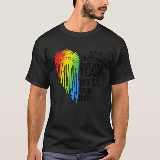 Autisme Bewustzijn Hart T-shirt (Voorkant)