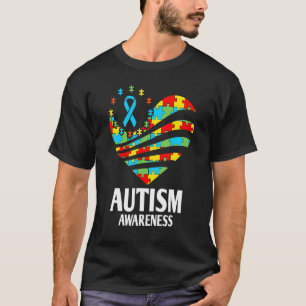 Autisme Bewustzijn Hart Trots Ondersteuning Maand  T-shirt