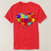 Autisme - bewustzijn Hartpuzzels T-shirt (Design voorkant)