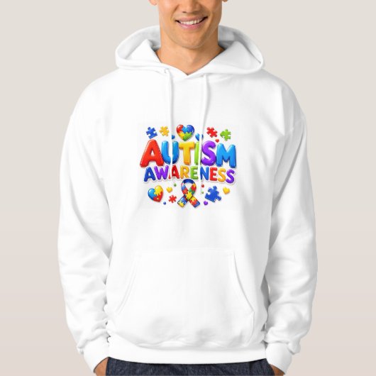 Autisme Bewustzijn Heren Pullover Hoodie (Voorkant)