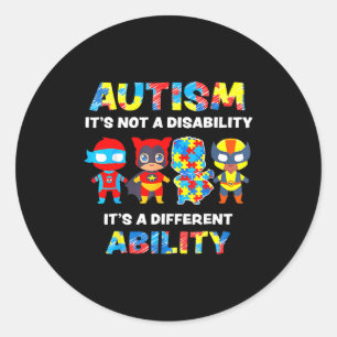 Autisme bewustzijn Het is een andere vaardigheid G Ronde Sticker