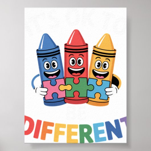 Autisme bewustzijn Het is ok om anders te zijn Aut Poster (Voorkant)