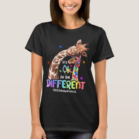 Autisme Bewustzijn Het Is Ok Om Anders Te Zijn Gir T-shirt (Voorkant)