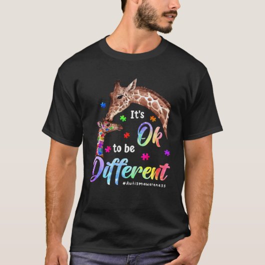 Autisme Bewustzijn Het Is Ok Om Anders Te Zijn Gir T-shirt (Voorkant)