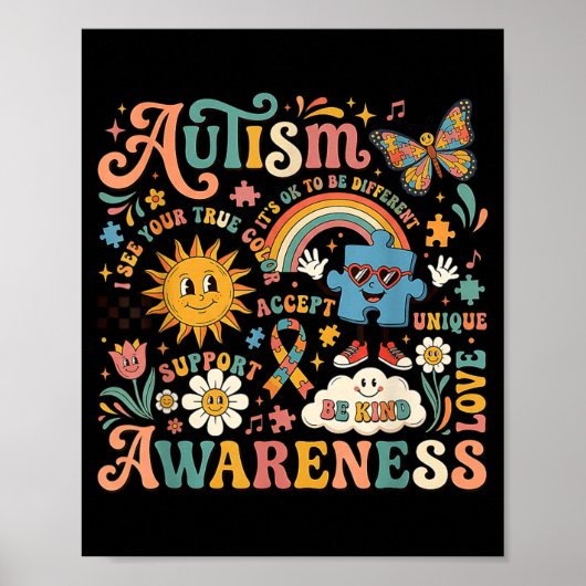 Autisme bewustzijn Het is ok om anders te zijn Ond Poster (Voorkant)