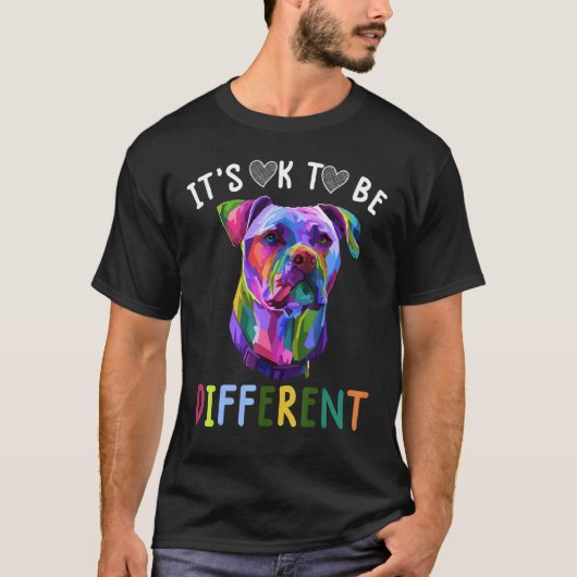 Autisme Bewustzijn Het Is Ok Om Anders Te Zijn Pit T-shirt (Voorkant)