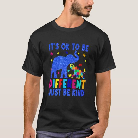 Autisme bewustzijn Het is ok om anders te zijn Wee T-shirt (Voorkant)