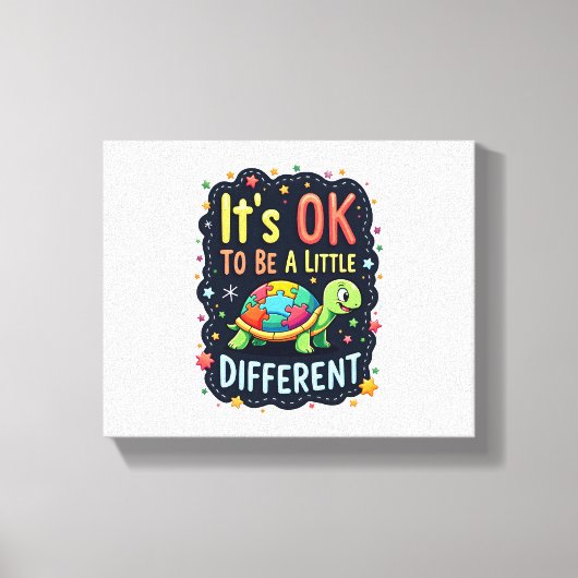 Autisme bewustzijn Het is ok om een beetje anders Canvas Afdruk (Voorkant)