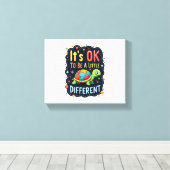 Autisme bewustzijn Het is ok om een beetje anders Canvas Afdruk (Insitu (Houten vloer))