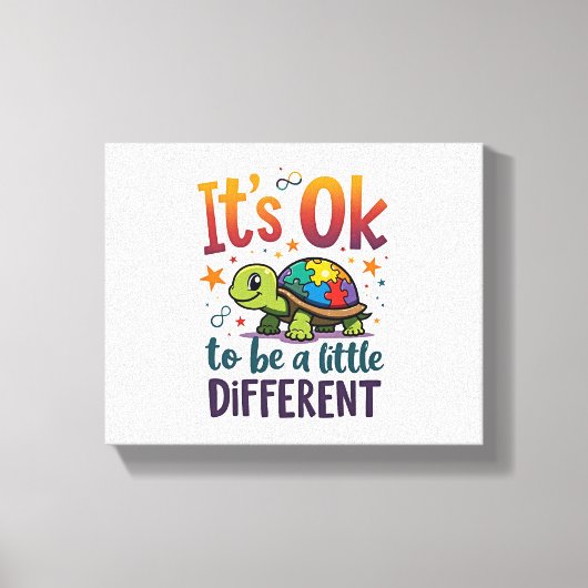 Autisme bewustzijn Het is ok om een beetje anders Canvas Afdruk (Voorkant)
