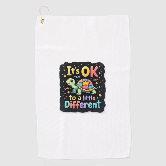 Autisme bewustzijn Het is ok om een beetje anders Golfhanddoek (Voorkant)