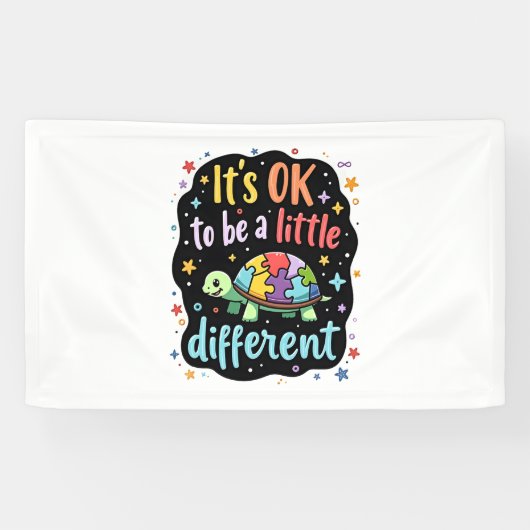 Autisme bewustzijn Het is ok om een beetje anders Spandoek (Horizontaal)