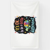 Autisme bewustzijn Het is ok om een beetje anders Spandoek (Verticaal)