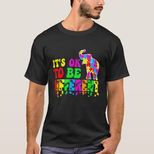 Autisme bewustzijn Het is ok om een beetje anders T-shirt (Voorkant)