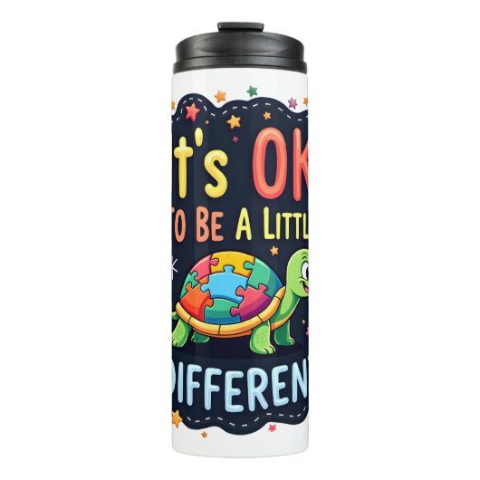 Autisme bewustzijn Het is ok om een beetje anders Thermosbeker (Voorkant)