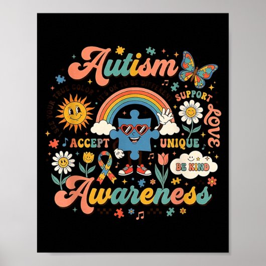 Autisme Bewustzijn Het Is Ok Om Verschillend Te Zi Poster (Voorkant)