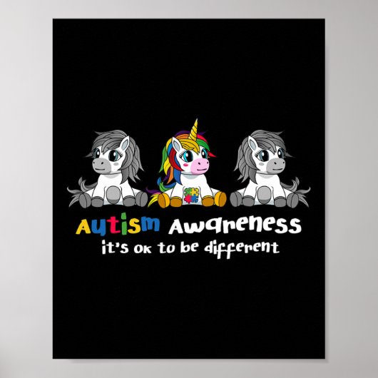 Autisme bewustzijn - het is OK om verschillende vr Poster (Voorkant)