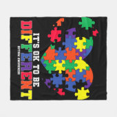 Autisme-bewustzijn Het is oké om een andere autism Fleece Deken (Voorkant (Horizontaal))