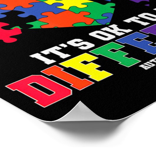 Autisme-bewustzijn Het is oké om een andere autism Poster (Hoek)