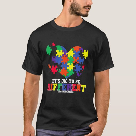 Autisme-bewustzijn Het is oké om een andere autism T-shirt (Voorkant)
