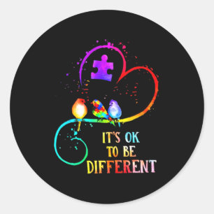 Autisme-bewustzijn Het is oké om een andere liefde Ronde Sticker