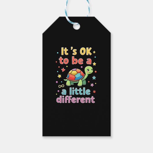 Autisme-bewustzijn Het is oké om een beetje anders Cadeaulabel (Voorkant)