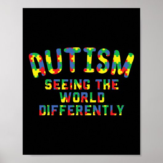 Autisme Bewustzijn - Het zien van de wereld Autist Poster (Voorkant)
